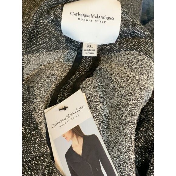 Catherine Malandrino Gray Speckled Asymmetrical Zip-Up Jacket Sze XL NWT! $180 - Picture 8 of 9